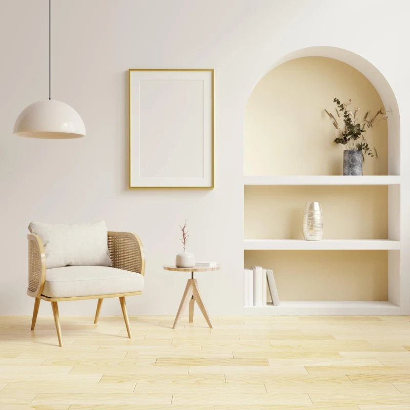 living room interior with chair and decor scandinavian style